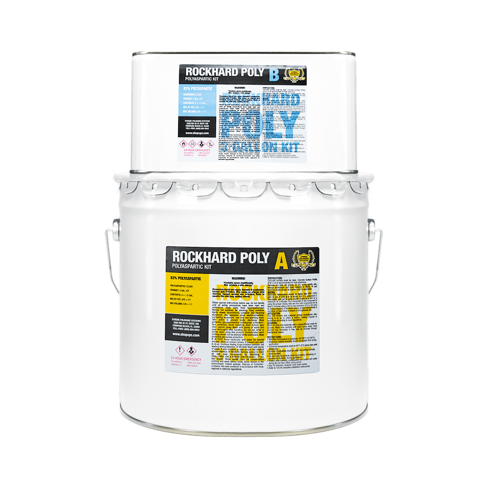Polyaspartic Floor Coating - Rockhard Poly 3 Gal. Kit