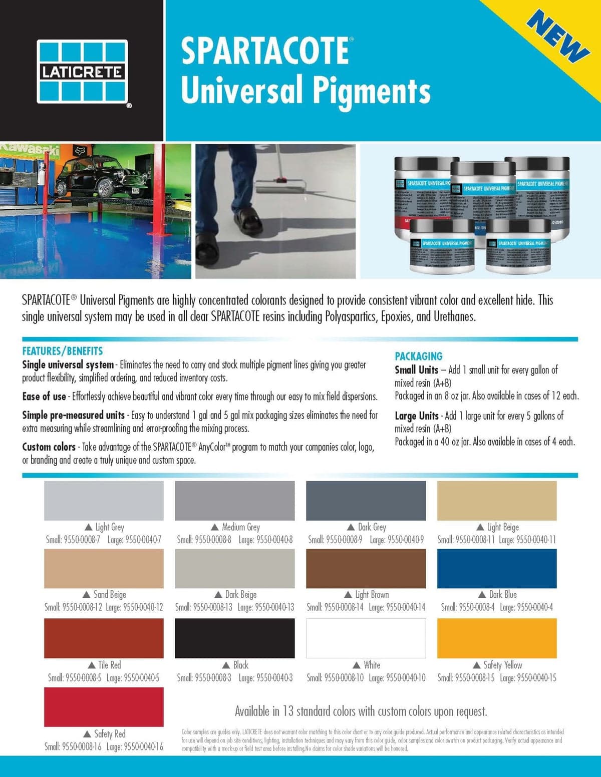 Polyaspartic Floor Coating Colors - Spartacote® Universal Pigments 2