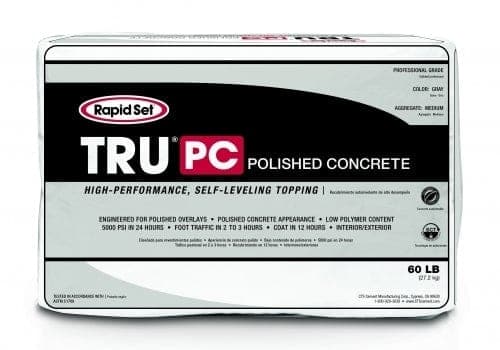 High Performance Self-leveling Architectural Topping - Rapid Set TRU® PC 60LB Gray