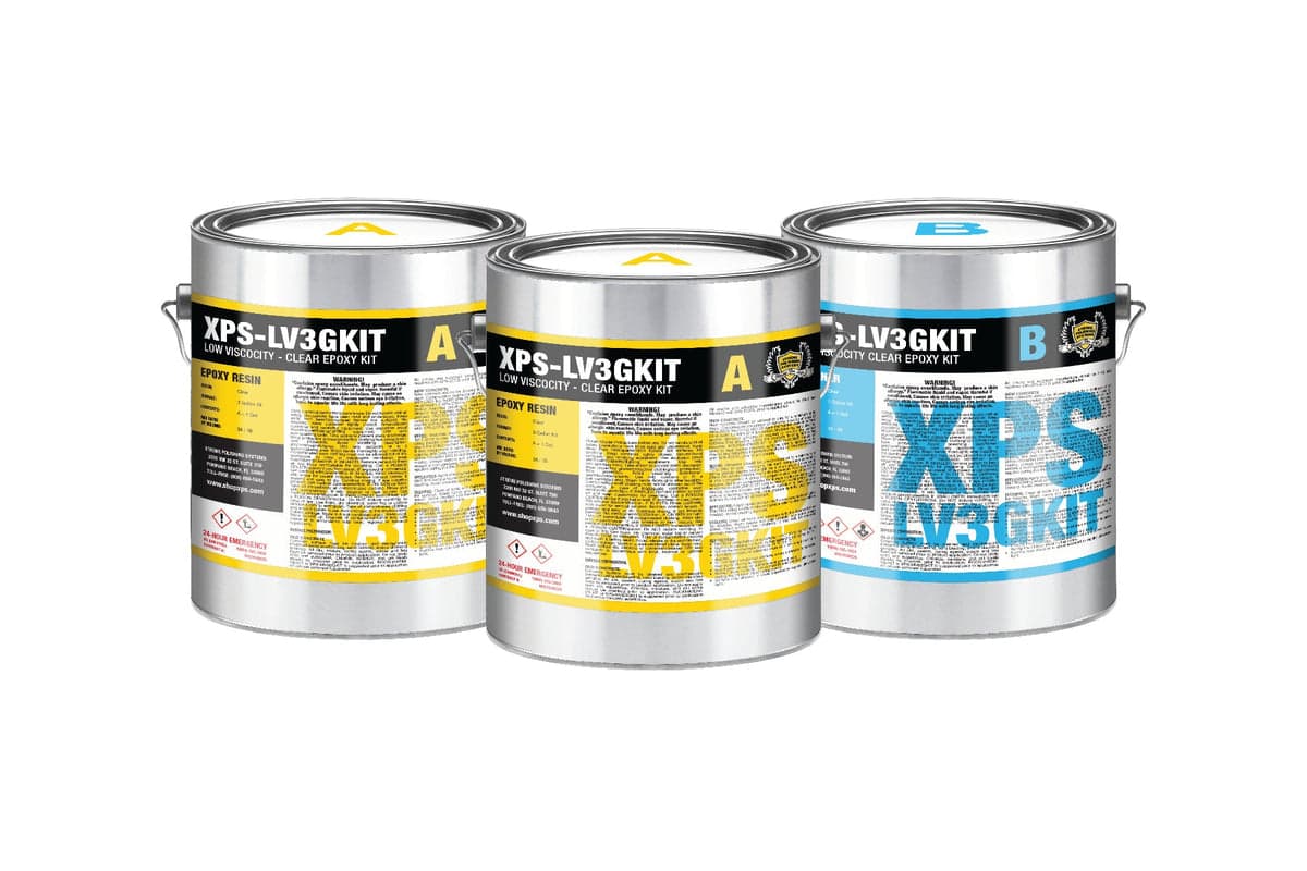 discontinued (see RH-EPIC100) Metallic Floor Epoxy Kit, Low Viscosity Epoxy - XPS LV 3 Gal. Kit