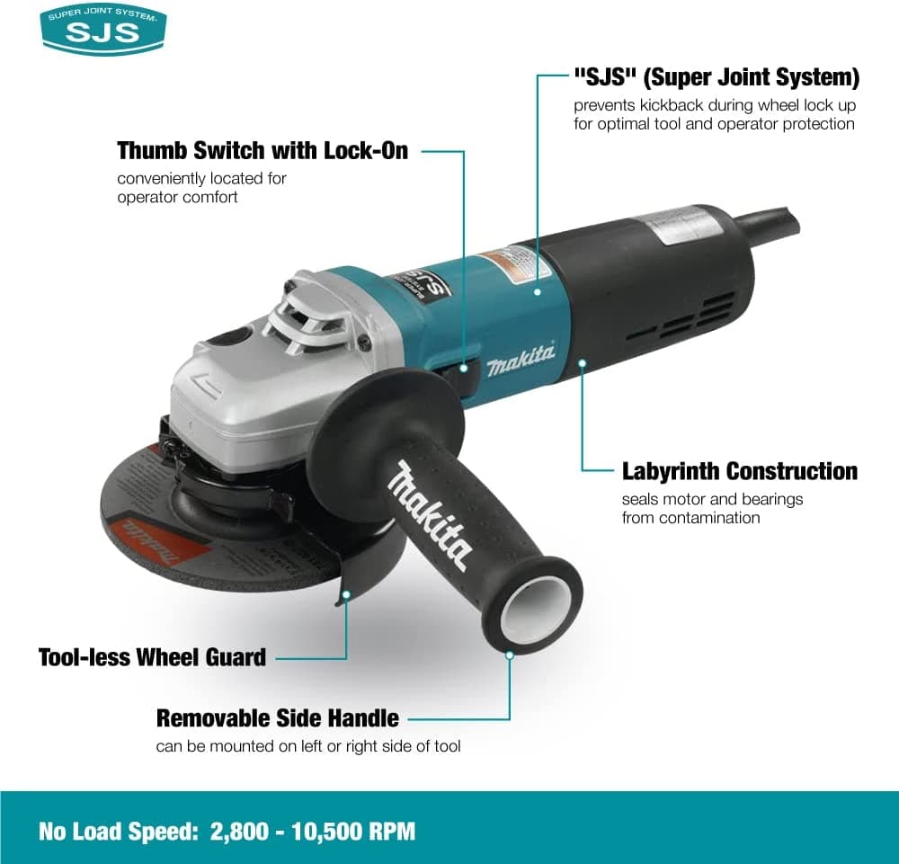 Makita Angle Grinder Variable Speed 5" - 9565CV 2